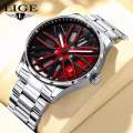 New Edition Unisex Sports Watch GTR Luxury Car Wheel Tyre Rim Hub Woch For Men Women Quartz Analog Stainless Steel Party Sportwear Watches Boys Gents Girls Ladies - Black Red Blue Yellow Orange Green. 