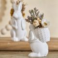 3D Easter Bunny Silicone Mold DIY Cute Animal Basket Rabbit Vase Ornaments Casting Molds Home Plaster Concrete Craft  Decor. 