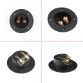 Black Brand New Speaker Terminal Connectors Round Boxes with 2 Banana Jack Gilded Subwoofer Stereo Plug Spring Cup Connection. 