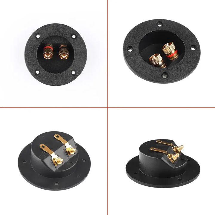 Black%20Brand%20New%20Speaker%20Terminal%20Connectors%20Round%20Boxes%20with%202%20Banana%20Jack%20Gilded%20Subwoofer%20Stereo%20Plug%20Spring%20Cup%20Connection%20-%20Image%204