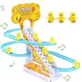 Duck Slide Track Racing Toys for Kids - Sliding  Cartoon Stair Climbing Toys for Kids, Escalator Toy with Lights and Music - educational learning toddlers. 