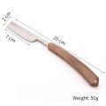 YINTAL Blank Men Shaving Straight Razor Classic Pure Beech Wood Handle Barber Razors Sharpened Preliminary Knife Razor. 