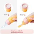 Dr Gym | Silicone Baby Feeding Bottle With Spoon | Food Supplement | Children Rice Paste Bottle | Cute Soft Non-Slip for Kids | DG 888 | Bottle 90 ml | BPA Free. 