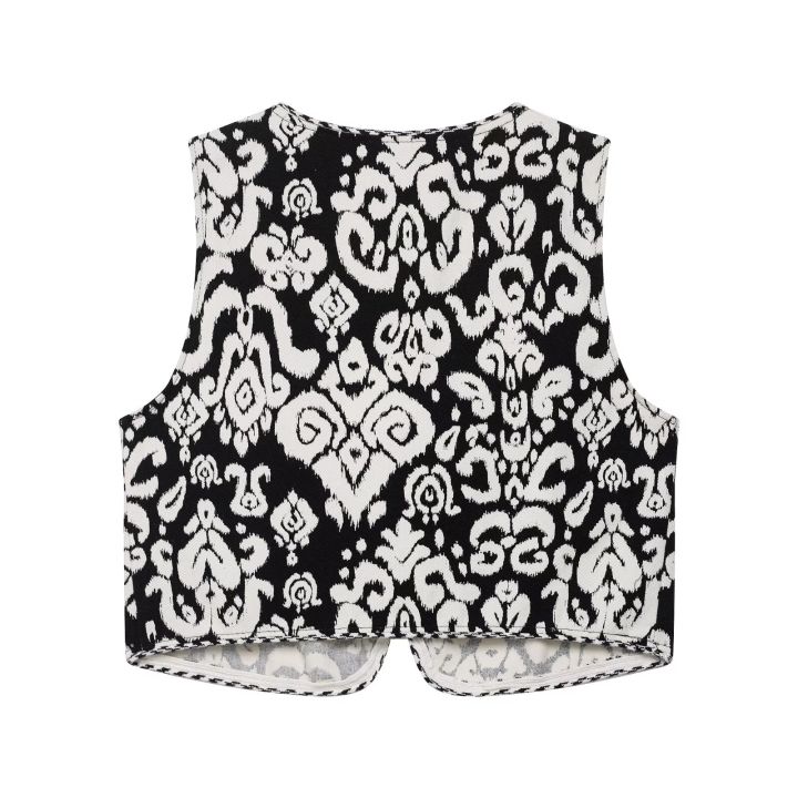 DUOPERI%202025%20New%20Women%202%20Piece%20Set%20Printed%20V-Neck%20Vest%20&%20Side%20Zipper%20Skirts%20Shorts%20Female%20Elegance%20Chic%20Casual%20Shorts%20Set%20-%20Image%203