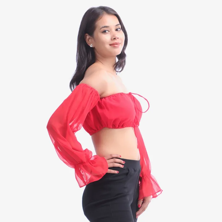 Red%20Off%20Shoulder%20Full%20Sleeve%20Tube%20Top%20For%20Women%20-%20Image%202