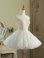 Women Girls Ruffled Short Petticoat With/No Hoop Solid Color Fluffy Bubble Tutu Skirt Puffy Half Slip Prom Crinoline Underskirt. 