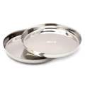 High Quality Stainless Steel Dinner Plates Set Of 2 Silver Indian Thali / Steel Thali / Steel Plate. 