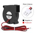 12/24V DC 5015 Blower Fan 50mmx15mm Blower Turbine Turbo Dual Ball Bearing, Cable Brushless Cooling 2PIN for 3D Printer.