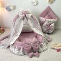 baby snuggle bed with portable handle n mosquito net n cloud cushion and carry nest in velvet stuff. 