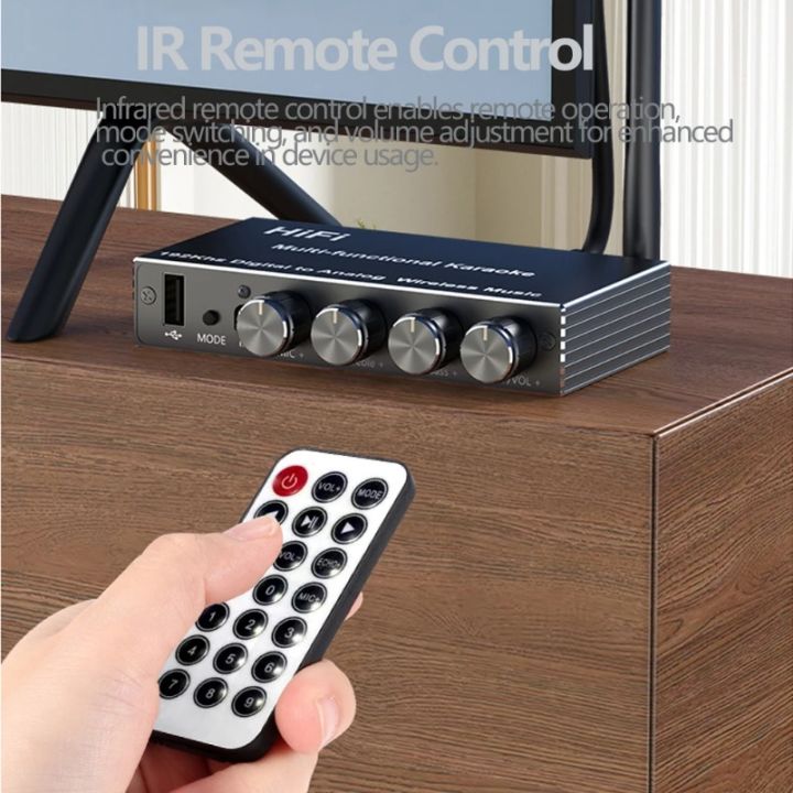 VIKEFON%20Bluetooth%205.4%20Audio%20Receiver%20DAC%20AUX%20RCA%20USB%20Coaxial%20Optical%206.5MM%20Microphone%20Karaoke%20Hifi%20Stereo%20DSP%20Wireless%20Adapter%20-%20Image%206