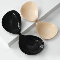 Women Invisible Push Up Bra, Bust Front Closure Sticky Bra, Backless Strapless Bra, 2PCS, Black and Khaki.