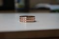 Copper Round and Linear unisex ring. 