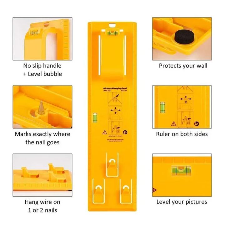 Photo Hanging Ruler Multifunction Photo Frame Hanging Tool Level Ruler Woodworking Painting ...