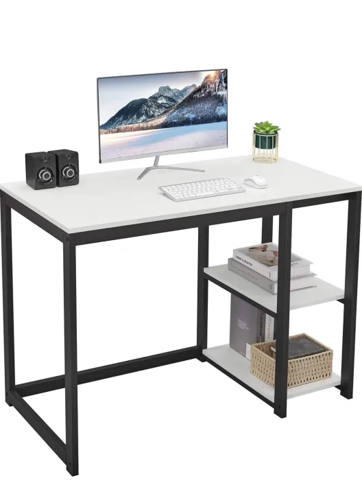 Computer%20Desk%2040%20inches%20with%202-Tier%20Shelves%20Sturdy%20Home%20Office%20Desk%20with%20Large%20Storage%20Space%20Modern%20Gaming%20Desk%20Study%20Writing%20Laptop%20Table,%20White%20Desk%20-%20Image%207