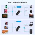 ZIOCOM Bluetooth Transmitter for TV/MP3 Player/PC, Bluetooth Receiver for Car/Speaker/Home Theater, 2-in-1 Wireless Audio Adapter (3.5mm AUX and RCA Connection). 