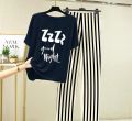 2 PCs Women's Stitched Cotton Jersey Printed Night Suit. 