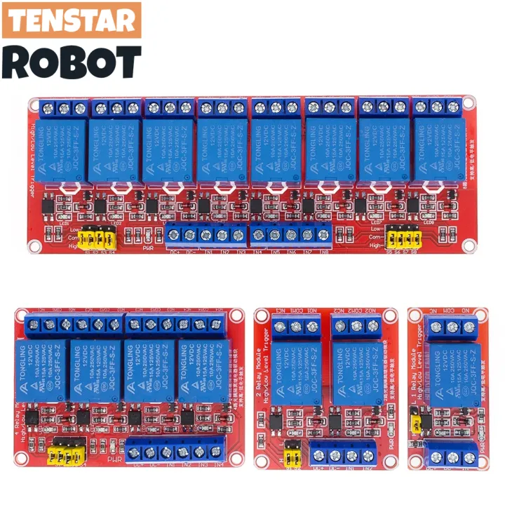 Relay Module 1 2 4 6 8 Channel 12V Board Shield With Optocoupler ...