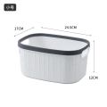 Multipurpose Storage Baskets Set – 3 Sizes – White, Purple, Dark Grey – Durable Plastic Organizer Bins with Handles for Kitchen, Pantry, Closet, Bathroom – Rattan Design Storage Boxes for Home and Office. 