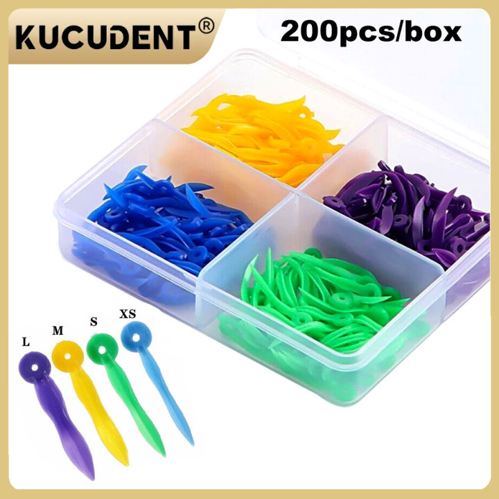 200Pcs/Pack Dental Disposable Tooth Gap Wedges with End Hole 4 Sizes Plastic Medical Oral Care Accessories for Dentist Clinic