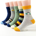 New Children's Socks Cotton Striped Car Boys' Socks Spring Autumn Cartoon Student Socks For Boys 3-15 Year.