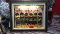 Small Home Azakhana Frame 6 Alams Panjetan & Mola Abbas AS / Fabric Velvet Work Cora & High Quailty Frame With Light / Size 24x18 Inch. 