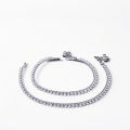2 Piece Stylish Alloy Anklet Payel for Women, Trendy Black, Gold, and Silver Options, Elegant Fashion Accessory for Casual and Formal Wear.