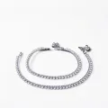 2 Piece Stylish Alloy Anklet Payel for Women, Trendy Black, Gold, and Silver Options, Elegant Fashion Accessory for Casual and Formal Wear.