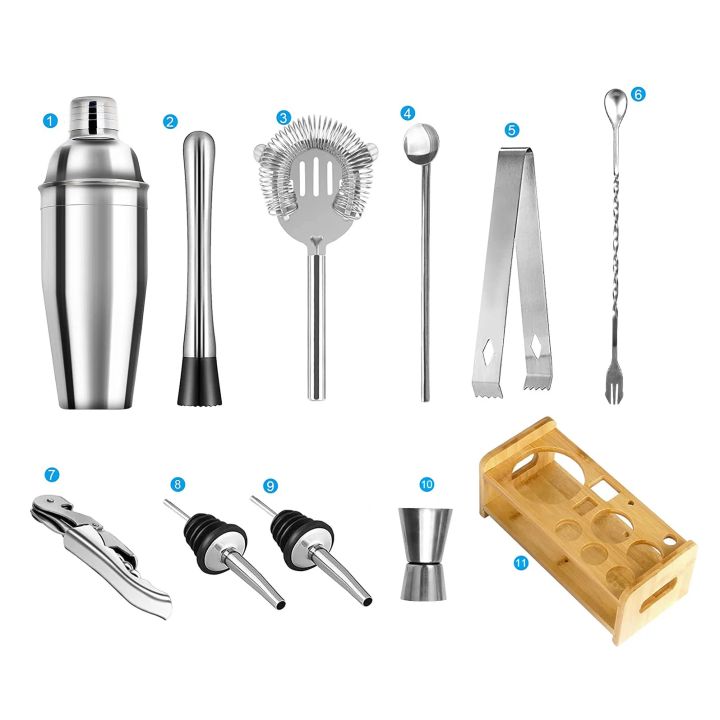 1/3/6/9/11pcs%20Cocktail%20Shaker%20Set%20Stainless%20Steel%20Bartender%20Kit%20Cocktail%20Mixer%20Wine%20Martini%20Boston%20Shaker%20Party%20Bar%20Tools%20-%20Image%207