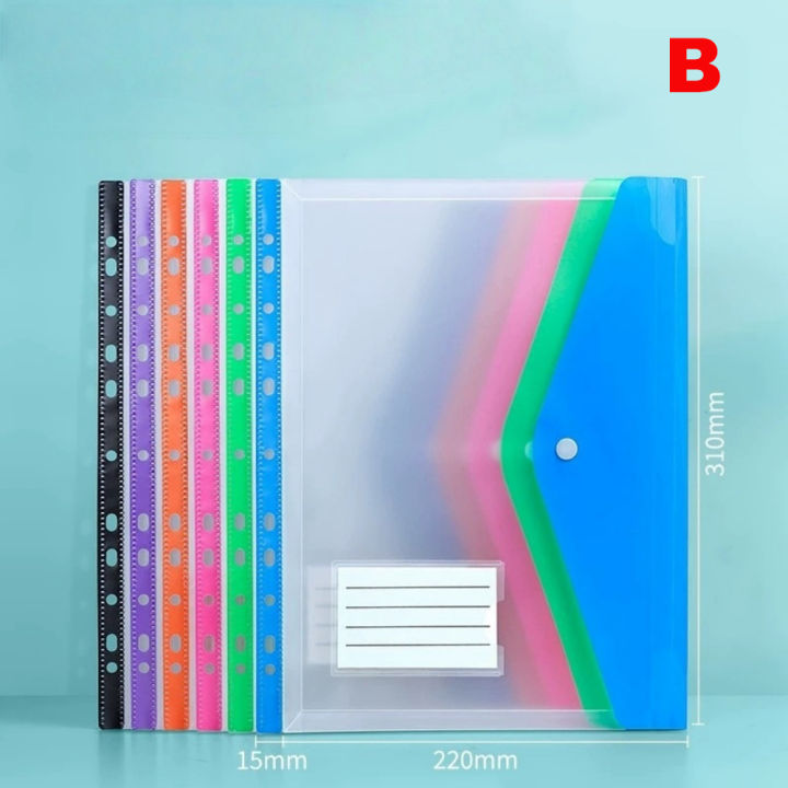 6pcs%20Plastic%20Envelope%20With%20Adhesive%20Snaps%20&%2011%20Holes%20File%20Folder%20Expansion%20Bag%20For%202/3/4%20Ring%20File%20Bag%20A4%20File%20Bag%20School%20Office%20-%20Image%208