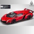 1:24 scale LAMBORGHINI VENENO diecast model car lights sound pull back. 