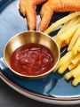2/4/12pcs Stainless Steel Golden Sauce Dishes Appetizer Seasoning Serving Dishes Sets Tray Spice Plates Kitchen Tableware. 
