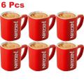 Nescafe Printed Red Ceramic Coffee Mug Set Of 6 Pieces. 