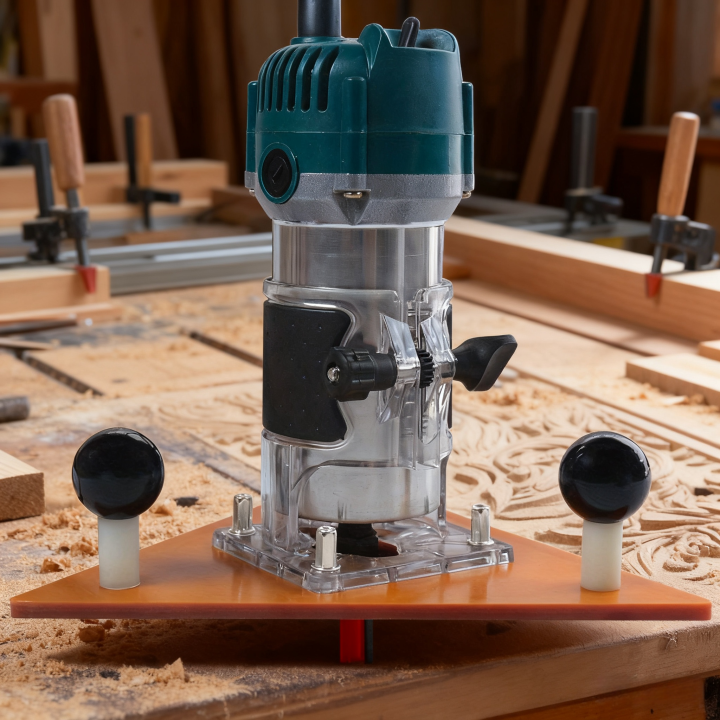 Trimming Machine Router Base Triangular Plate for Slotting and Chamfering - Woodworking Milling Groove Balance Board Flip Plate