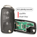jingyuqin Keyless Go Remote Key 434Mhz ID48 For VW Caddy Eos Golf Jetta Beetle Polo Tiguan Touran 5K0837202AD /202Q 5K0837202AJ.
