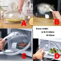 Microwave Food Splash Guard High Temperature Resistant Food Heating Cover with Steam Vent and Handle Transparent Plate Cover. 