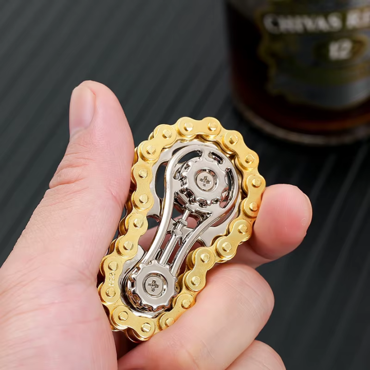 Flywheel Chain Sprocket Flywheel Metal Bicycle Chain Rotating Flying Disk Anti Anxiety ...