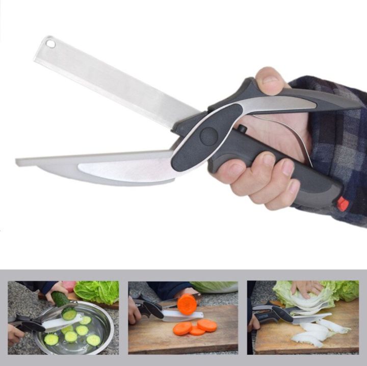 2 in 1 Cutting Board Chopper Fruit Vegetable Multifunctional Stainless ...