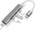 4 Port Type C USB Hub 4.1 USB C to 4 Ports USB A 4.1 Adapter Super High Speed Data Transfer and Charging, Type-C Mobile Devices (Grey).