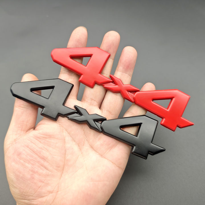 3d Metal Red Chrome Black Logo 4X4 Emblem Letters Decal Car Rear Trunk Badge for Toyota Tundra 4x4 Sticker Adhesive Accessories