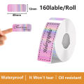 Compatible P15 P12 P11 D30 Q30S Label Maker Thermal Printer Paper 12mm*40mm 160PCS/Roll Adhesive DIY Printing Waterprood Sticker. 