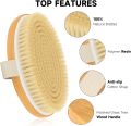 Handheld portable shower brush Natural Wooden Wet Dry Skin Body Bristle Brush Soft SPA Brush Bath Massager. 