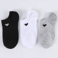 6/12 Pairs Solid Color Heart-Shaped Printed Women Short Socks Summer Breathable Soft Comfortable Simple Style Casual Socks. 