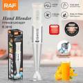 RAF R.3016 400W Stainless Steel Hand Blender Stick - 15000 RPM Electric Immersion Handheld Blender & Ice Crusher with 4 Durable Blades - Professional Multi-Purpose Stick Mixer for Milkshakes, Smoothies, Puree & Baby Food Prep. 