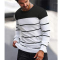 2024 New O-neck Cotton Pullover Men's Sweater Striped Casual Autumn and Winter High Quality Knitted Sweaters for Men. 