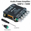 100W+50W*2 2.1 Channel Digital Audio Power Amplifier Board Bluetoth Wireless Module Subwoofer AUX 12/24V Stereo HiFi Amp Speaker. 