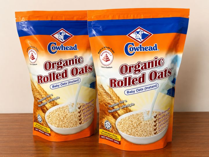 Cowhead Organic Rolled Oats (Combo Pack 500gm + 500gm)