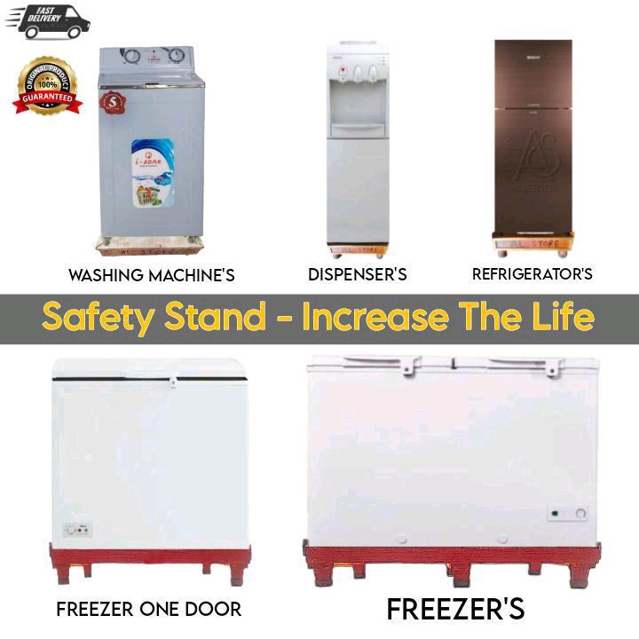 Safety Stand For Refrigerator's & Deep Freezer's & Dispenser's and Washing Machine's / Classic Disign Wooden Stand