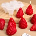 4Pcs Strawberry Shaped Silicone Candle Mold DIY Handmade Fruit Scented Candles Soap Craft Casting Molds Home Valentine's Day Dec.