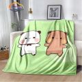 Cartoon Print Bear and Pa Blanket Cute Bubu Dudu Series Kids Warm Flannel Soft Comfortable Home Bed.