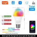 Tuya Bluetooth LED Bulb Dimmable 15W 18W E27 B22 220V RGBCW Color Change Lamps Smart Life APP Group Control Music Rhythm Timing. 
